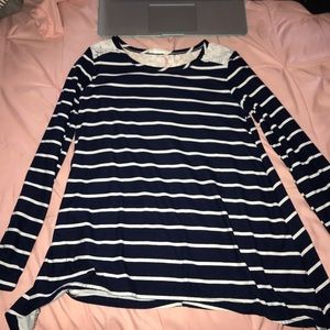Blue and white striped shirt